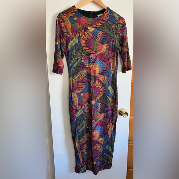 Farm Rio Dotted Macaws Midi Dress - Picture 2 of 3